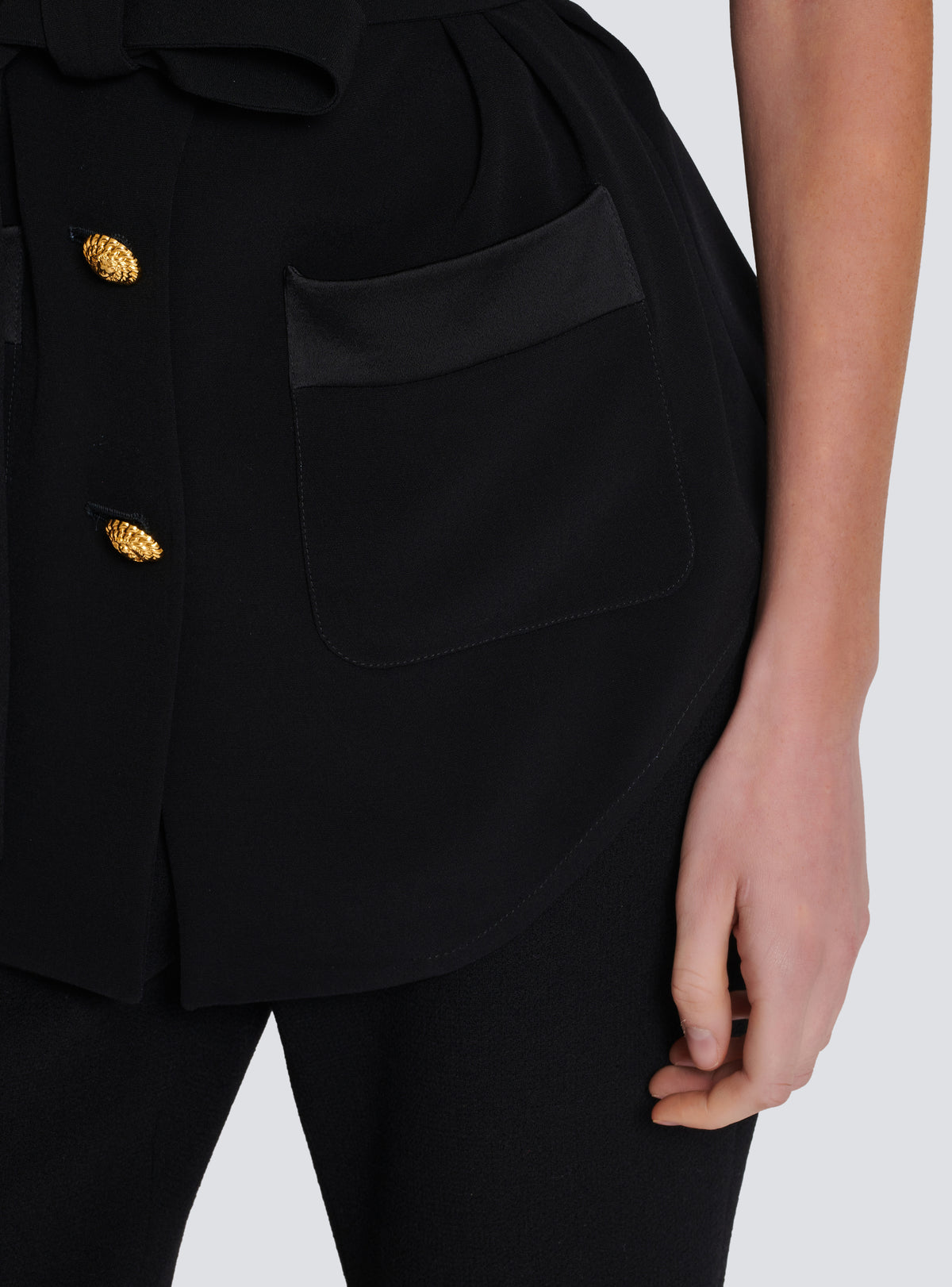 Chemise saharienne en crêpe - Noir