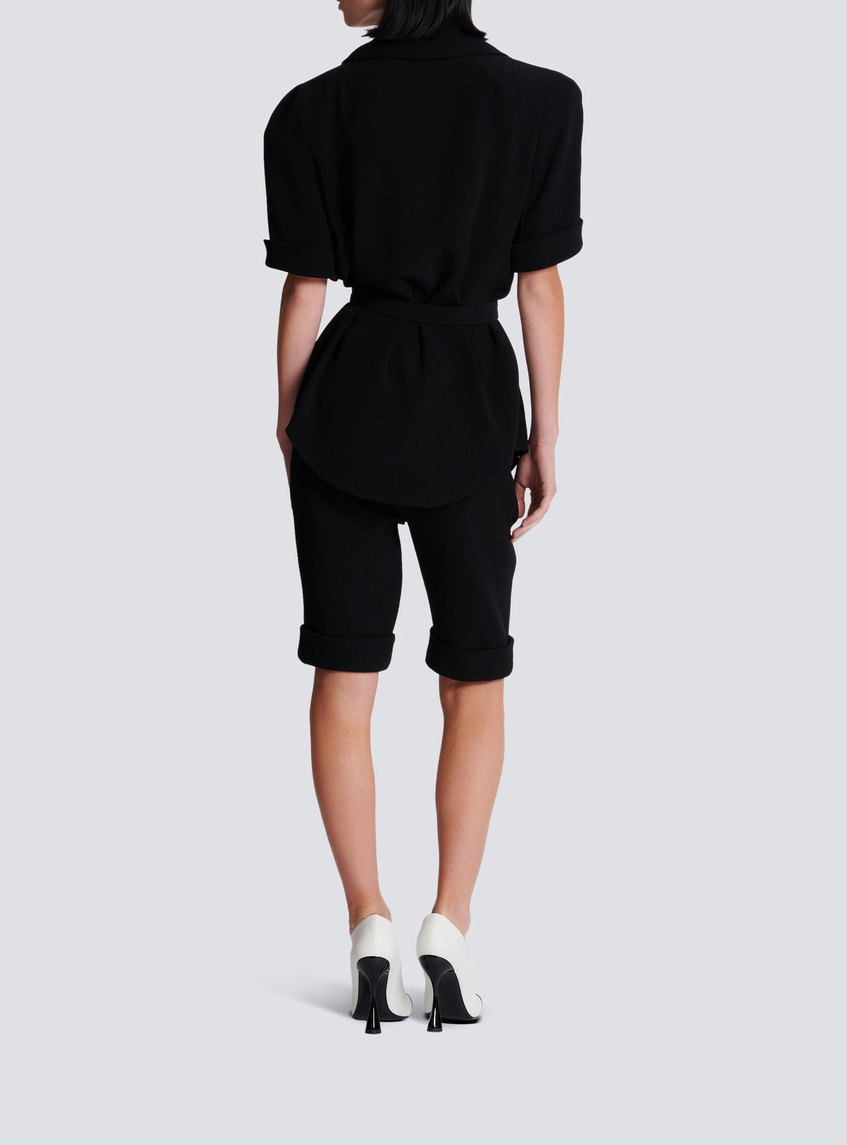 Chemise saharienne en crêpe - Noir