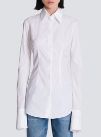 Chemise ajustée en popeline - Blanc