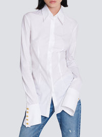 Chemise ajustée en popeline - Blanc