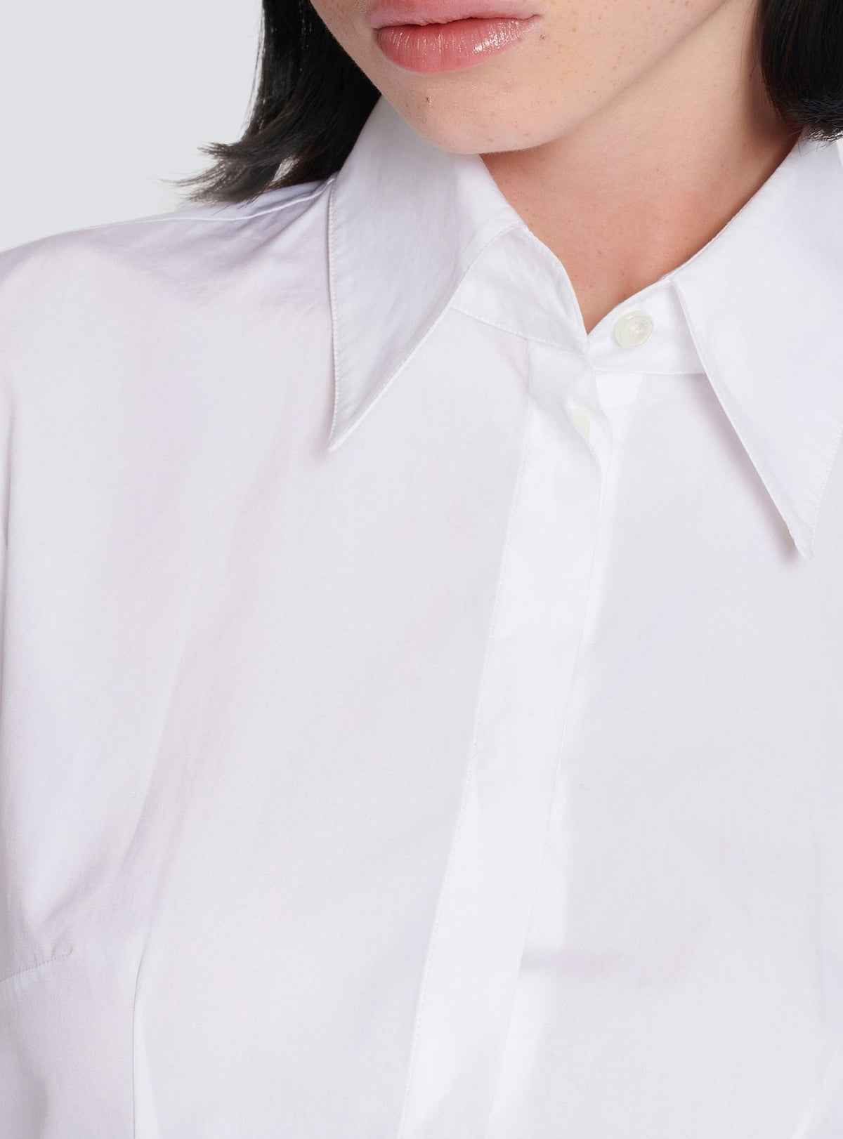 Chemise ajustée en popeline - Blanc