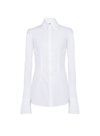 Chemise ajustée en popeline - Blanc