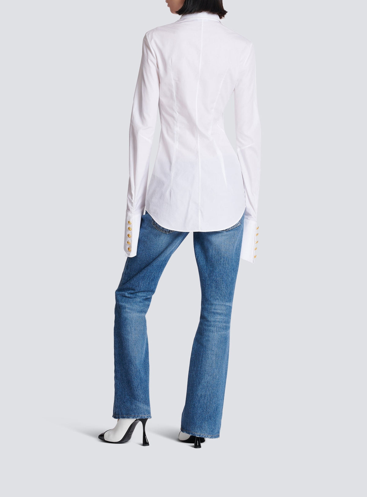 Chemise ajustée en popeline - Blanc