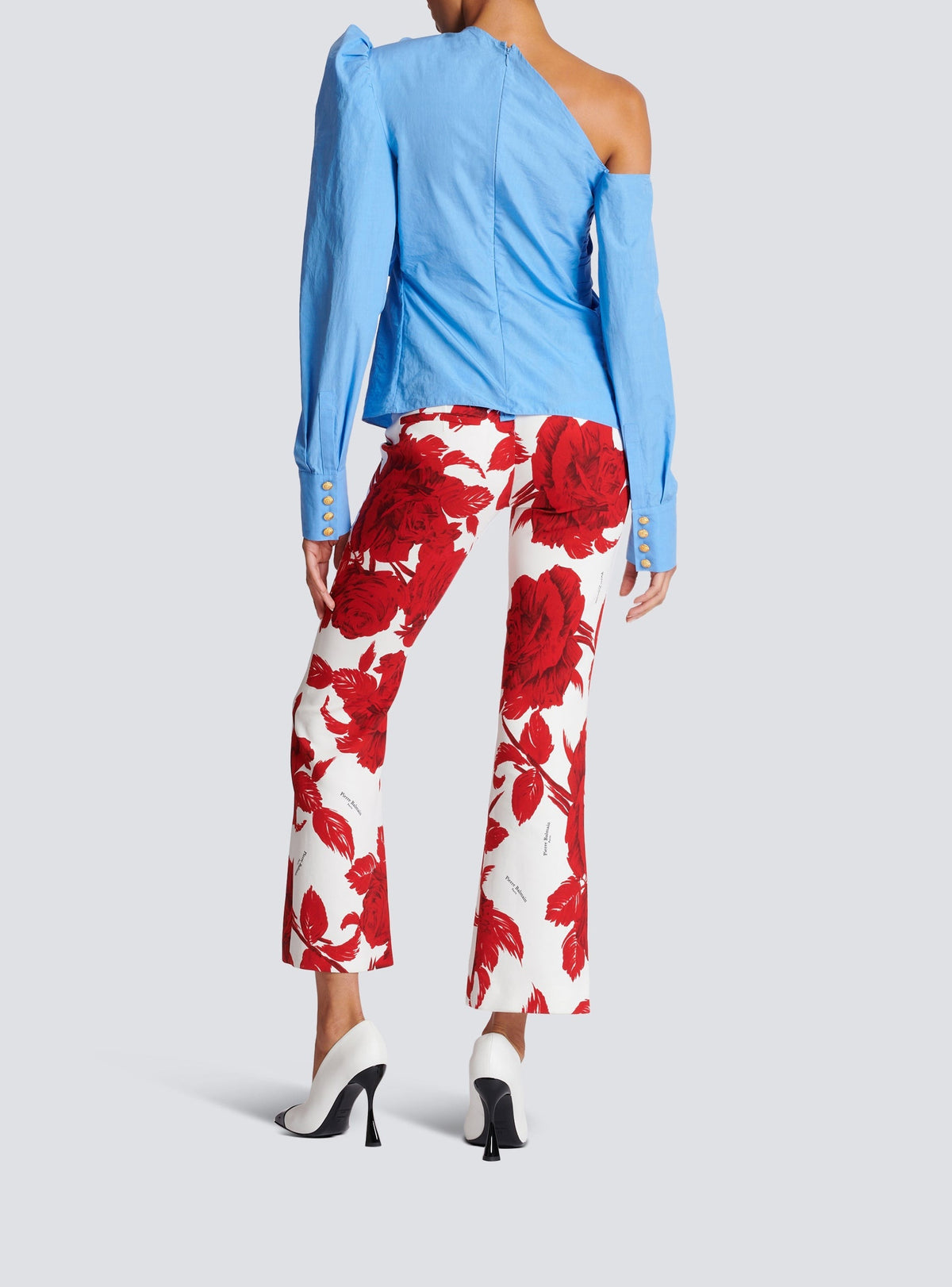 Chemise asymétrique en popeline - Bleu Ciel