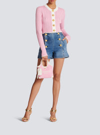 Cardigan en maille - Rose & Blanc