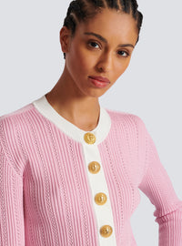 Cardigan en maille - Rose & Blanc