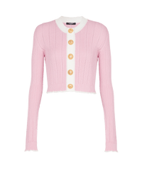 Cardigan en maille - Rose & Blanc