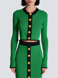 Cardigan en maille - Vert & Noir
