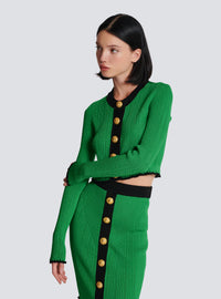 Cardigan en maille - Vert & Noir