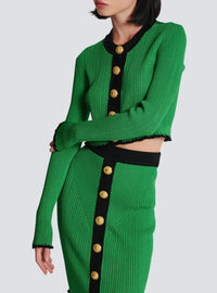 Knit cardigan - Green & Black