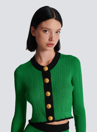 Cardigan en maille - Vert & Noir