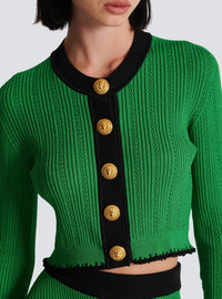 Knit cardigan - Green & Black