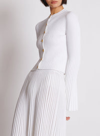 Cardigan en maille plissée - Blanc