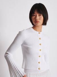 Cardigan en maille plissée - Blanc
