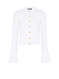 Cardigan en maille plissée - Blanc