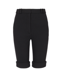 Short cycliste en double crêpe - Noir