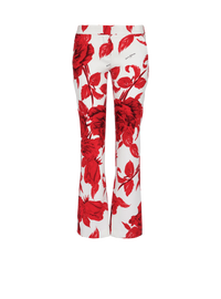 Pantalon en crêpe imprimé roses - Blanc & Rouge