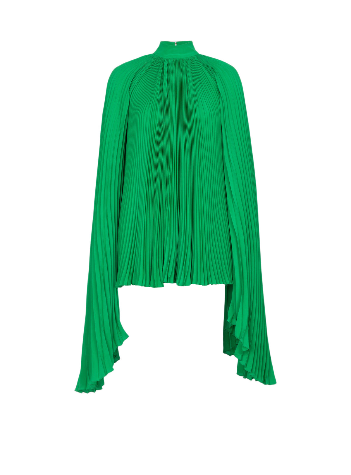 Short pleated dress in lightweight crepe - Bright Green