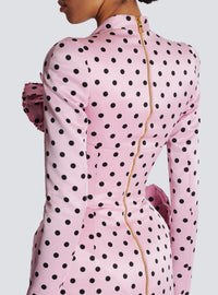 Robe courte en soie mélangée - Rose