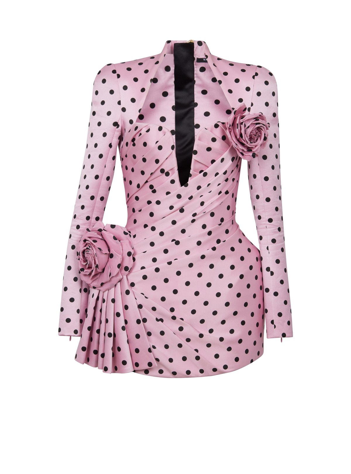Robe courte imprimée polka dots - Rose