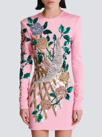 Robe brodée roses - Rose Pâle & Multico