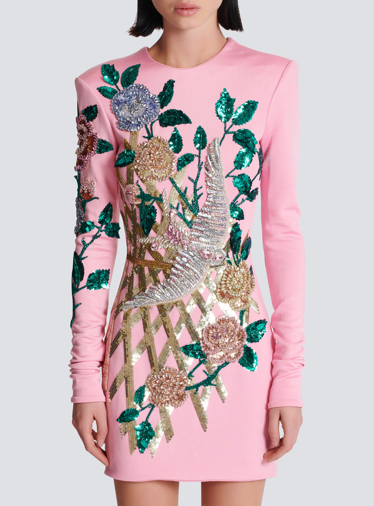Robe brodée roses - Rose Pâle & Multico