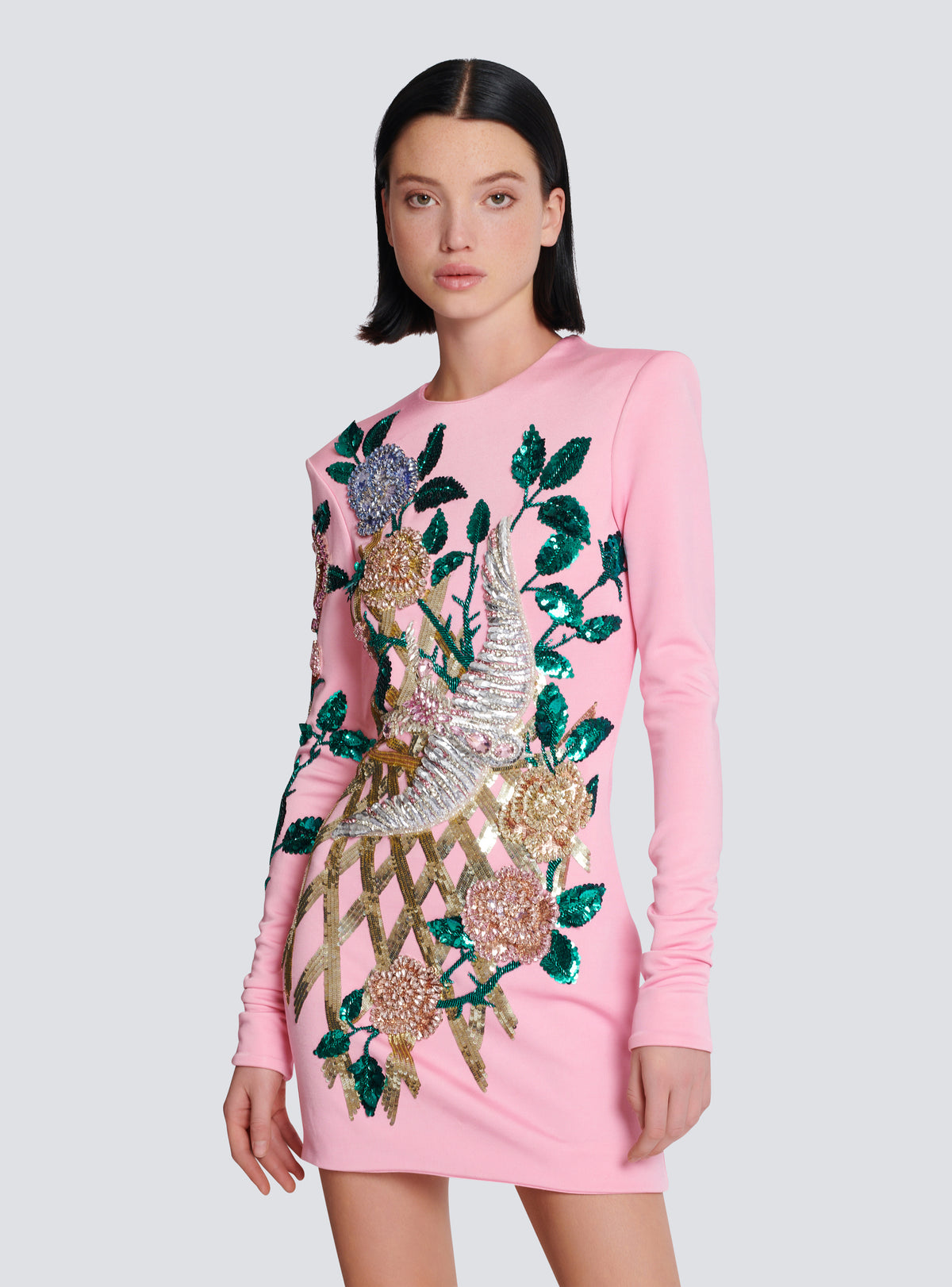 Robe brodée roses - Rose Pâle & Multico