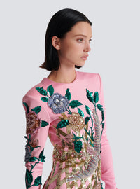 Robe brodée roses - Rose Pâle & Multico