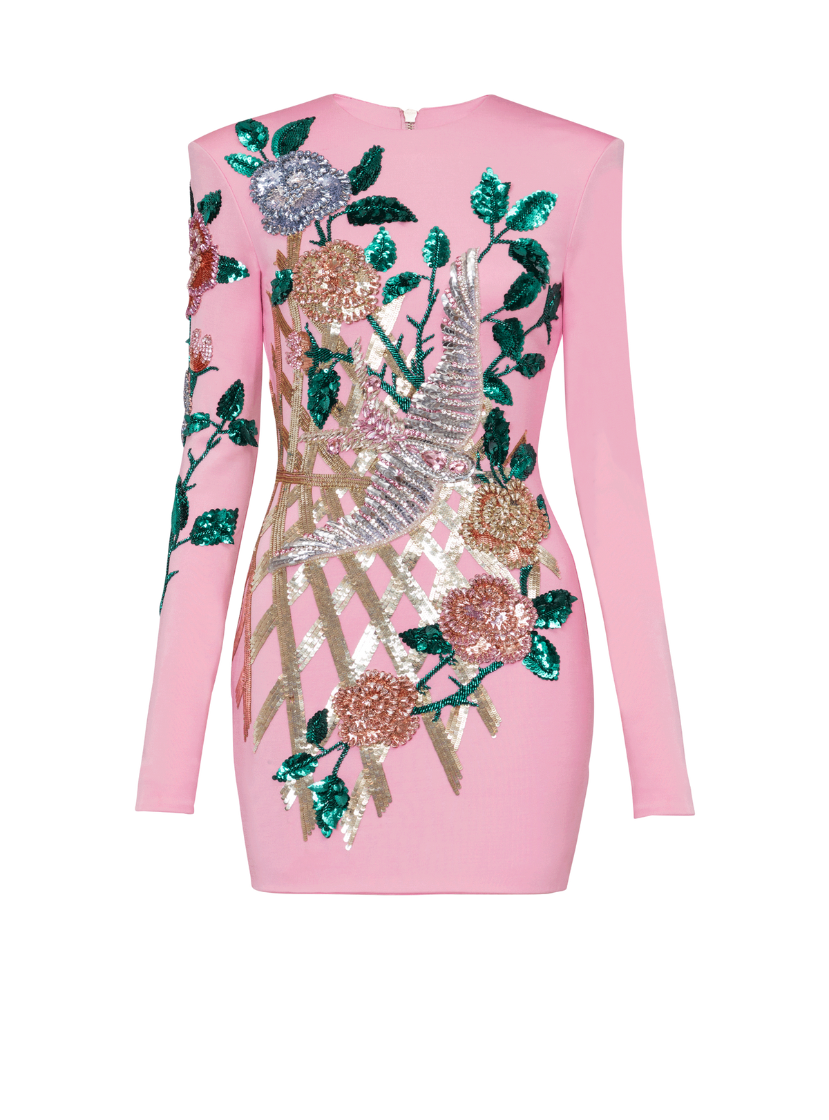 Robe brodée roses - Rose Pâle & Multico