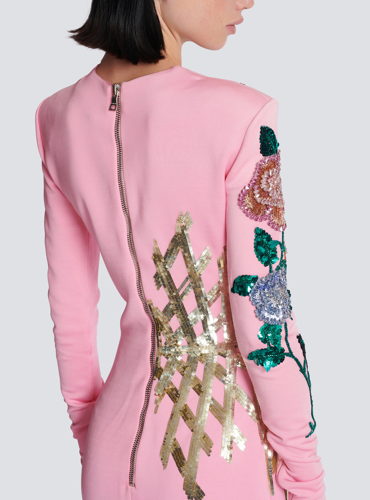 Robe brodée roses - Rose Pâle & Multico