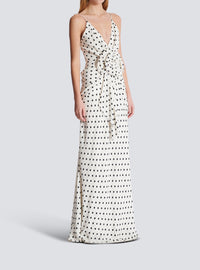 Robe longue imprimée polka dots - Blanc & Noir