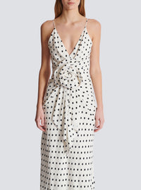 Robe longue imprimée polka dots - Blanc & Noir