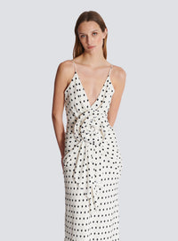 Robe longue imprimée polka dots - Blanc & Noir