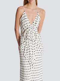 Robe longue imprimée polka dots - Blanc & Noir