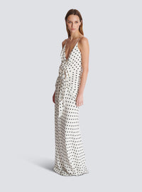 Robe longue imprimée polka dots - Blanc & Noir