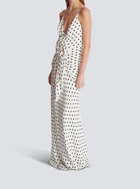 Robe longue imprimée polka dots - Blanc & Noir