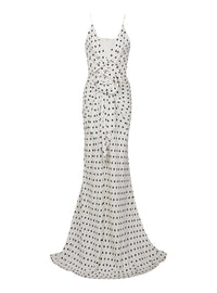 Robe longue imprimée polka dots - Blanc & Noir