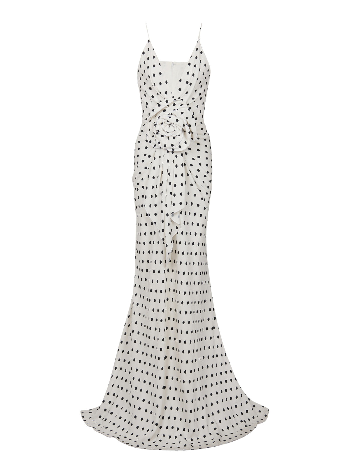 Robe longue imprimée polka dots - Blanc & Noir