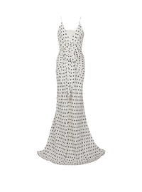 Robe longue imprimée polka dots - Blanc & Noir