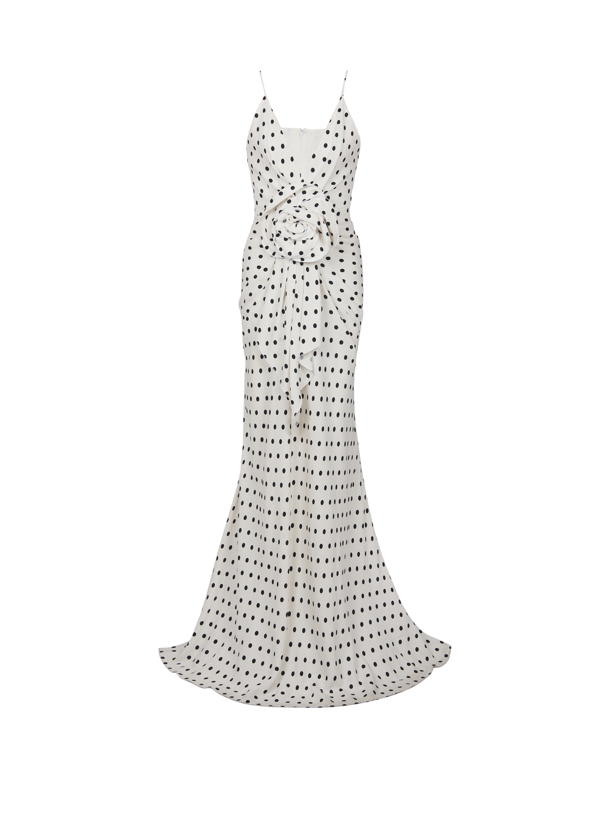 Robe longue imprimée polka dots - Blanc & Noir