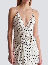Robe longue imprimée polka dots - Blanc & Noir