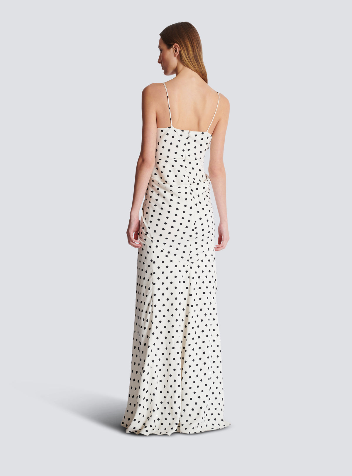 Robe longue imprimée polka dots - Blanc & Noir