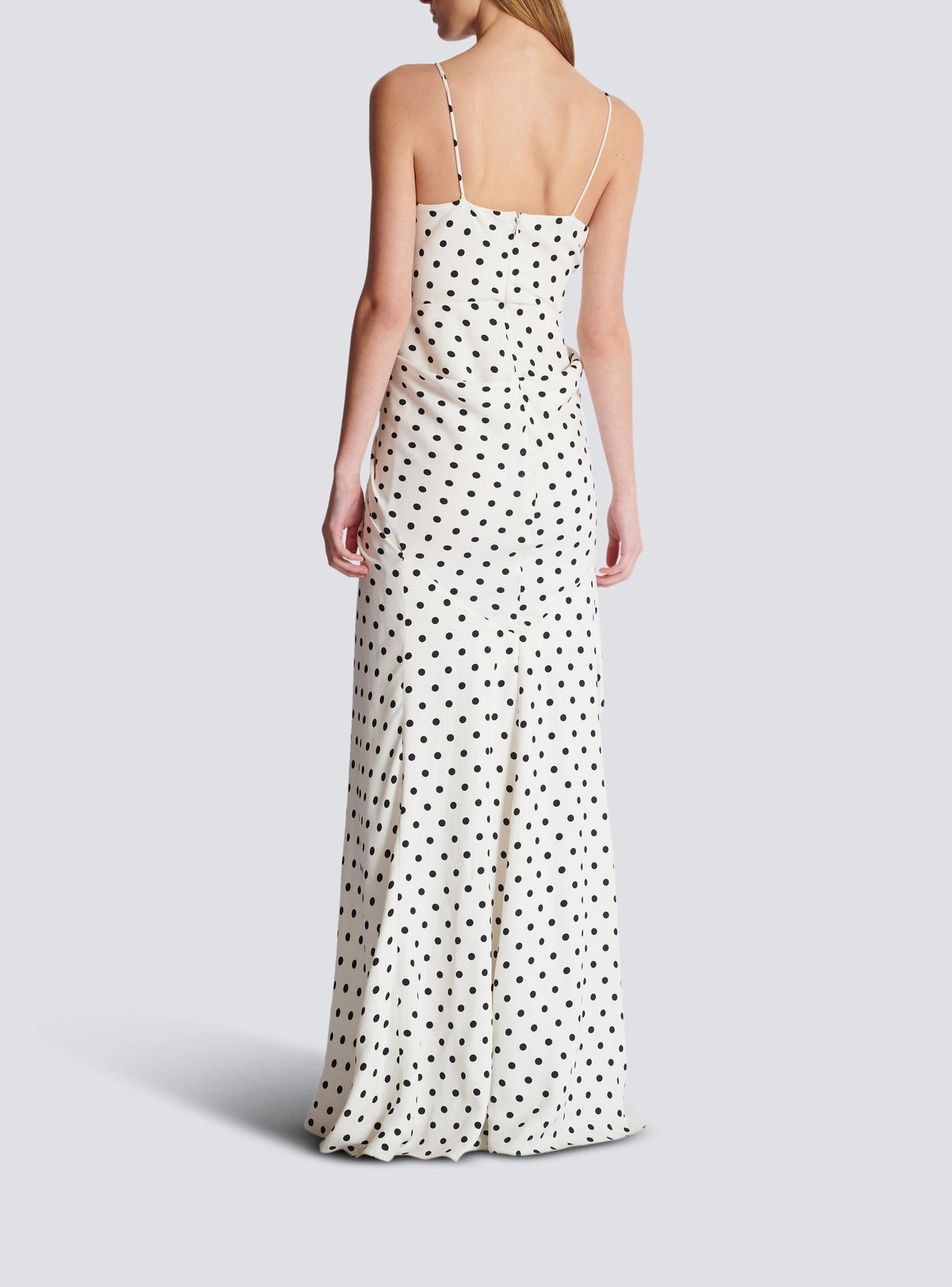 Robe longue imprimée polka dots - Blanc & Noir