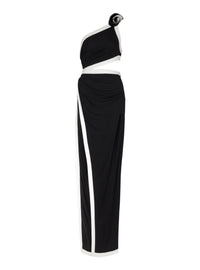 Asymmetrical long dress - Black & White