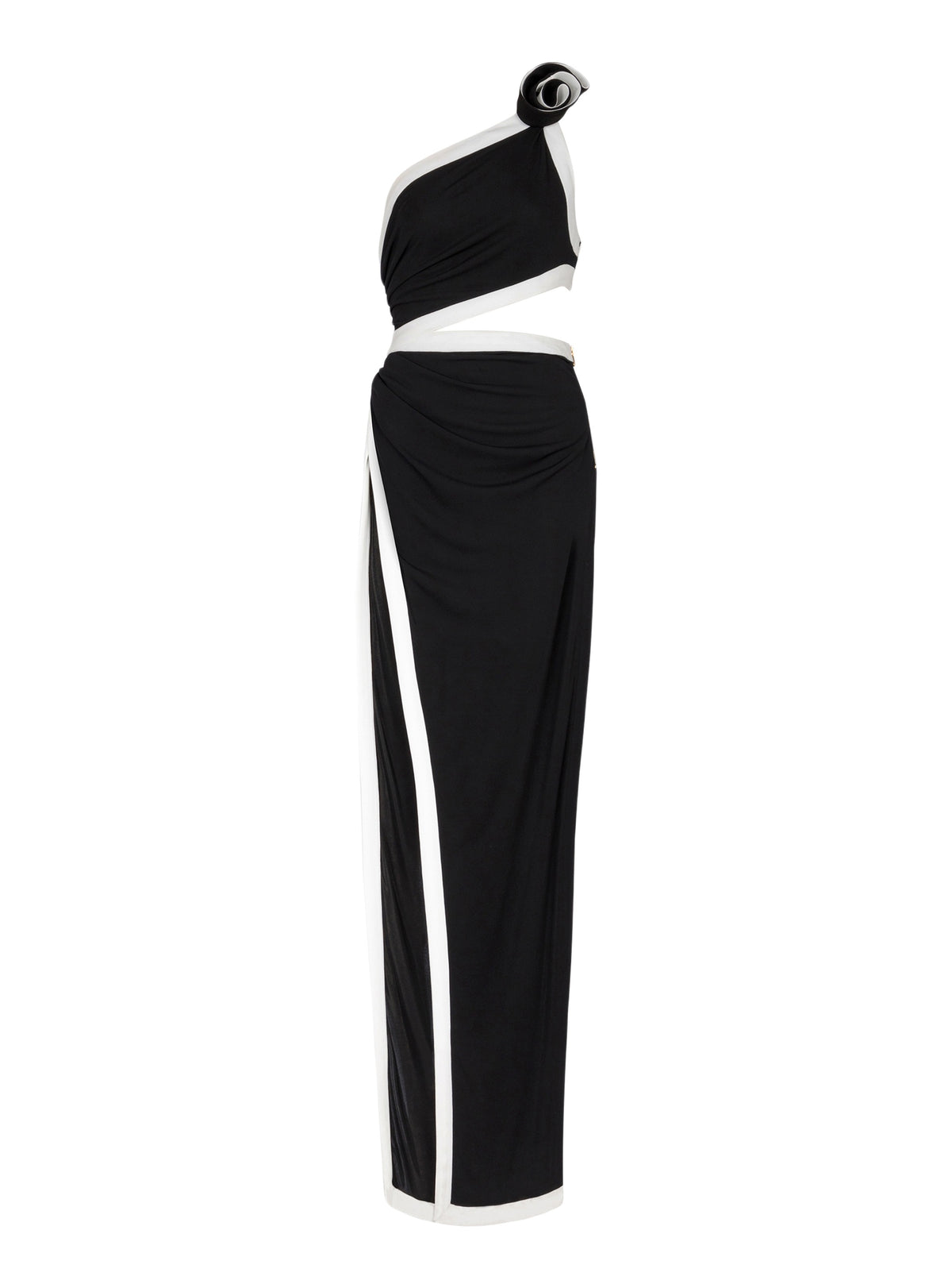 Asymmetrical long dress - Black & White