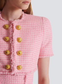 Veste en tweed vichy - Blanc & Rose