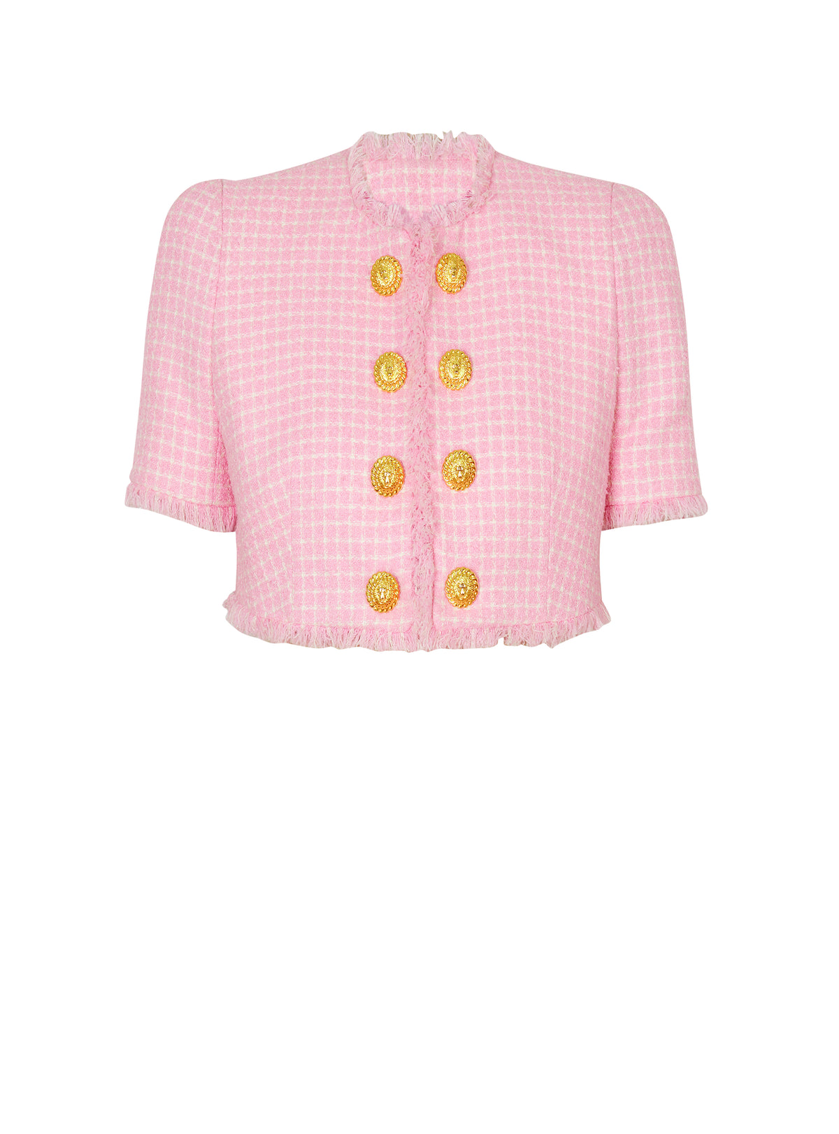 Veste en tweed vichy - Blanc & Rose