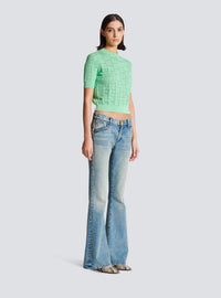 Pull en maille monogramme - Vert D'Eau