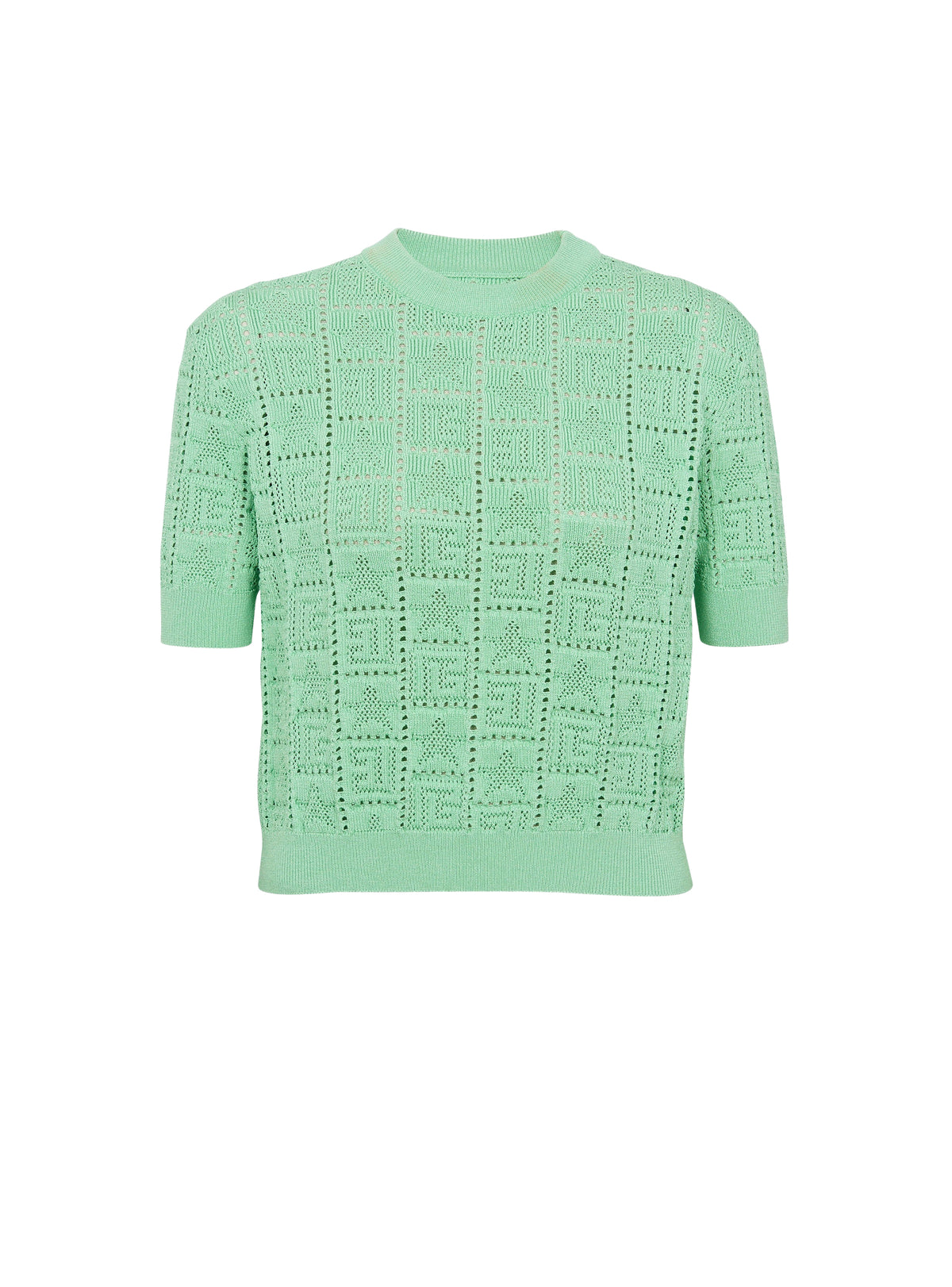 Pull monogramme en maille - Vert D'Eau