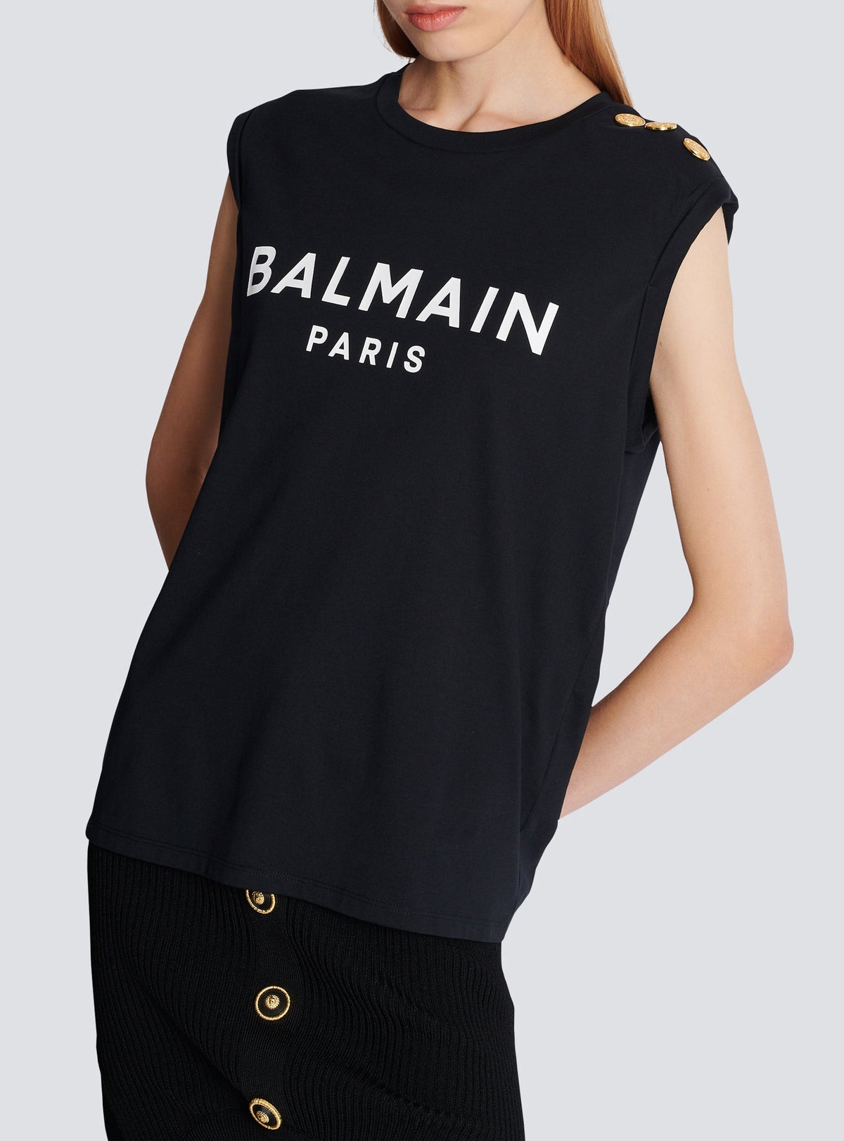 Débardeur imprimé Balmain Paris - Noir & Blanc